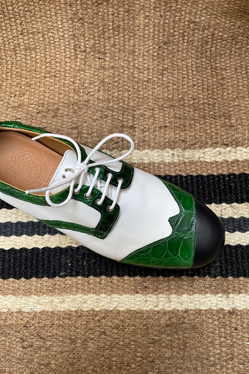[DIONE SPORTS] crocodile leather golf shoes_GRN